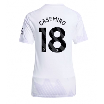 Billige Fotballdrakt Manchester United Casemiro #18 Replika Bortedrakt Dame 2025-26 Kortermet